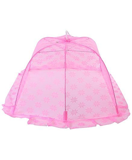 Babyhug Mosquito Net Floral Design Pink - Large