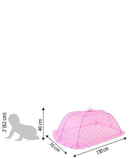 Babyhug Mosquito Net Floral Design Pink - Large