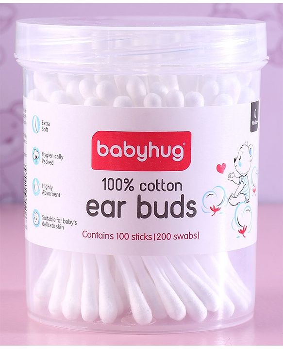 Babyhug Cotton Buds - 100 Pieces (Product Packaging May Vary)