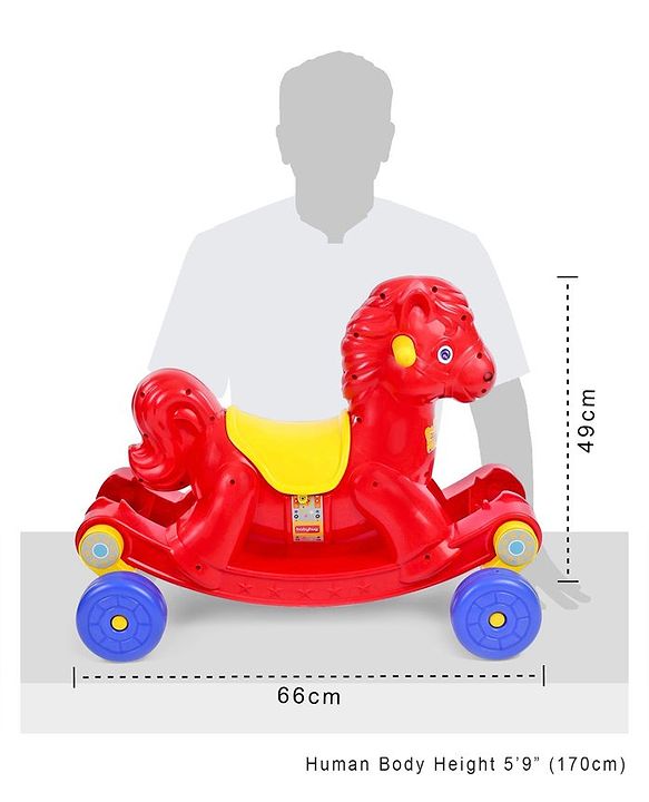 Babyhug Rock 'O' Ride Pony Ride-on - Red