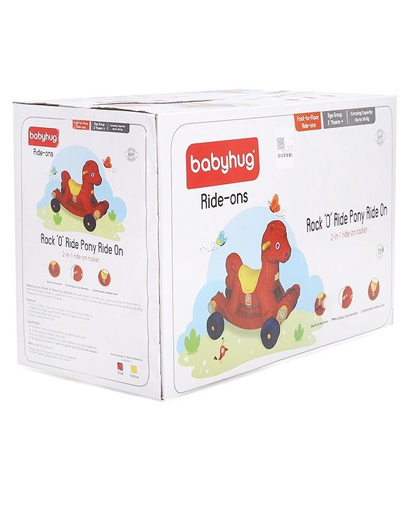 Babyhug Rock 'O' Ride Pony Ride-on - Red