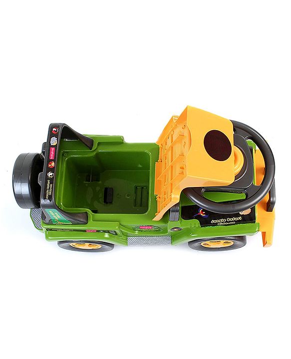 Babyhug Jungle Safari Foot To Floor Ride-On  - Green & Yellow