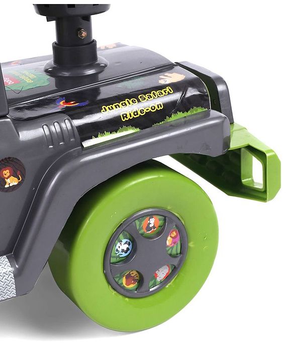 Babyhug Jungle Safari Foot To Floor Ride-On - Grey & Green
