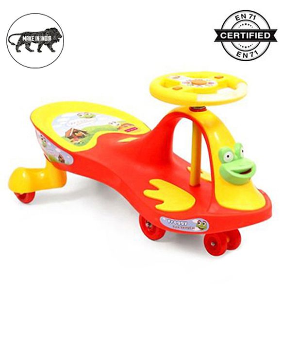 Babyhug Froggy Gyro Swing Car With Easy Steering Wheel - Red