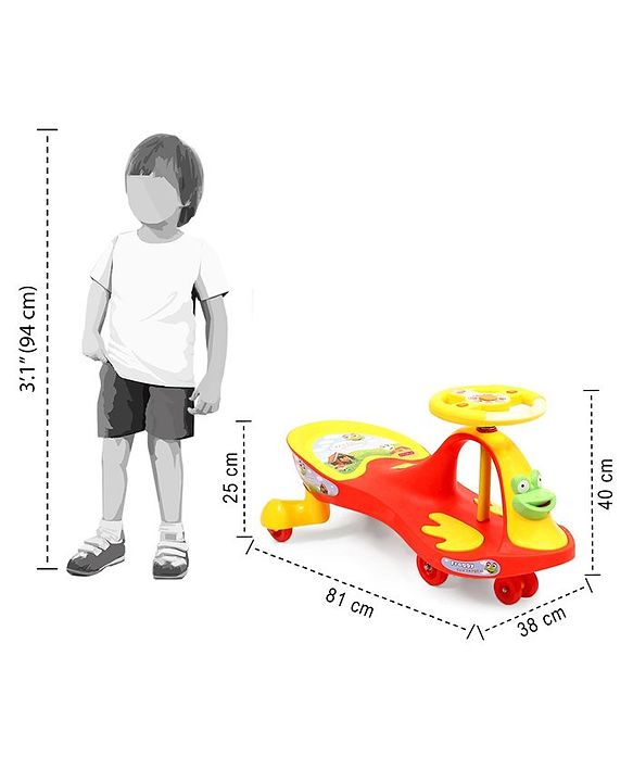 Babyhug Froggy Gyro Swing Car With Easy Steering Wheel - Red