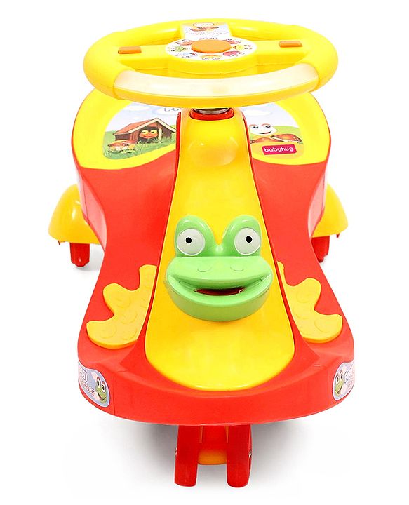 Babyhug Froggy Gyro Swing Car With Easy Steering Wheel - Red
