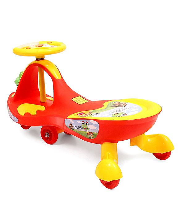 Babyhug Froggy Gyro Swing Car With Easy Steering Wheel - Red