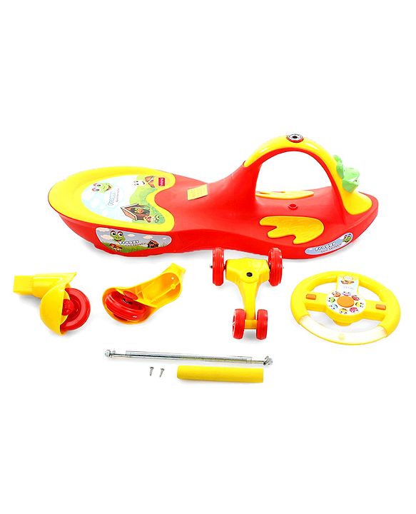 Babyhug Froggy Gyro Swing Car With Easy Steering Wheel - Red