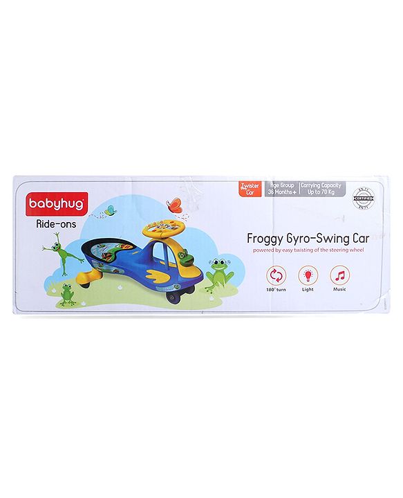 Babyhug Froggy Gyro Swing Car With Easy Steering Wheel - Red