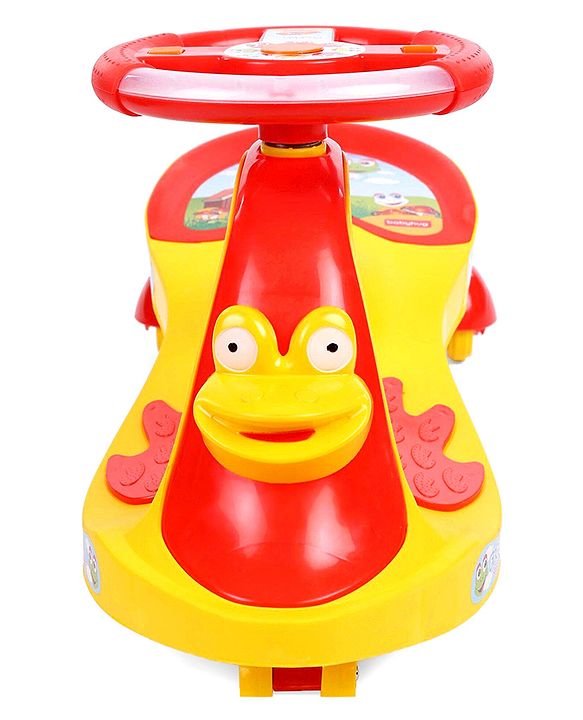 Babyhug Froggy Gyro Swing Car With Easy Steering Wheel - Yellow