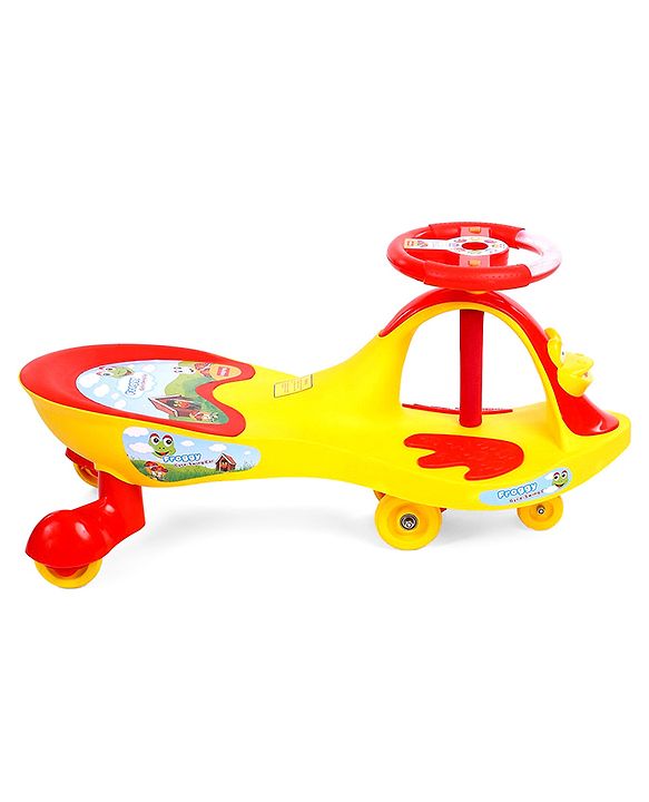Babyhug Froggy Gyro Swing Car With Easy Steering Wheel - Yellow