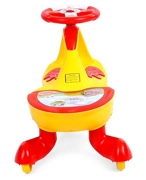 Babyhug Froggy Gyro Swing Car With Easy Steering Wheel - Yellow