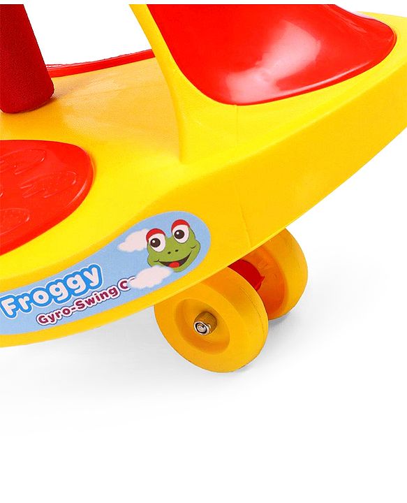 Babyhug Froggy Gyro Swing Car With Easy Steering Wheel - Yellow