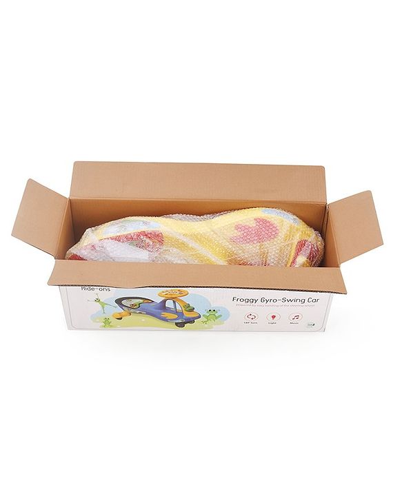 Babyhug Froggy Gyro Swing Car With Easy Steering Wheel - Yellow