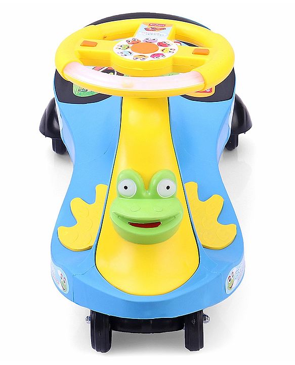 Babyhug Froggy Gyro Swing Car With Easy Steering Wheel - Blue