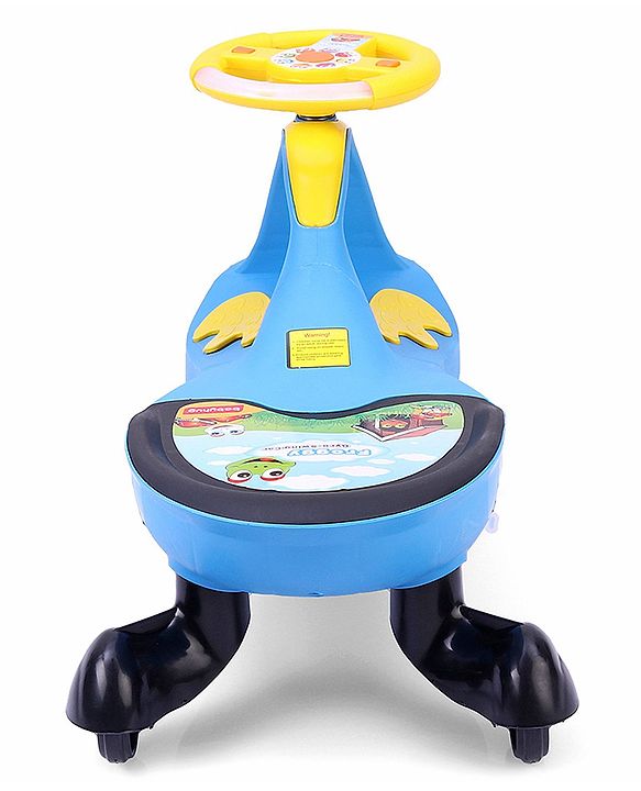 Babyhug Froggy Gyro Swing Car With Easy Steering Wheel - Blue