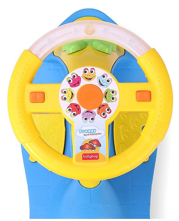 Babyhug Froggy Gyro Swing Car With Easy Steering Wheel - Blue