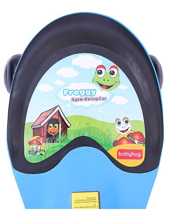 Babyhug Froggy Gyro Swing Car With Easy Steering Wheel - Blue