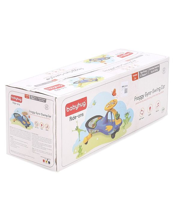 Babyhug Froggy Gyro Swing Car With Easy Steering Wheel - Blue