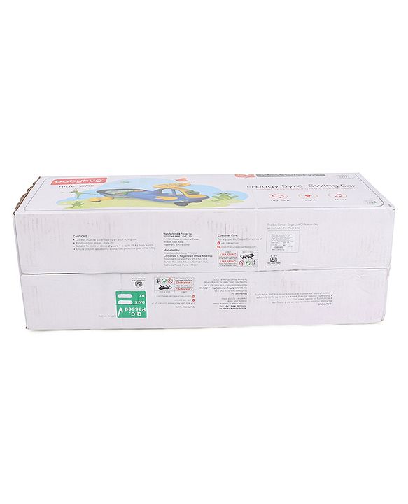 Babyhug Froggy Gyro Swing Car With Easy Steering Wheel - Blue