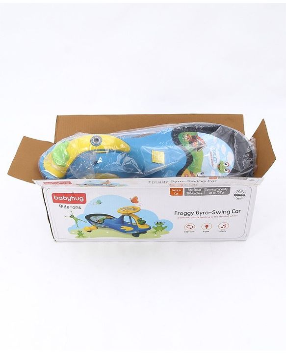 Babyhug Froggy Gyro Swing Car With Easy Steering Wheel - Blue