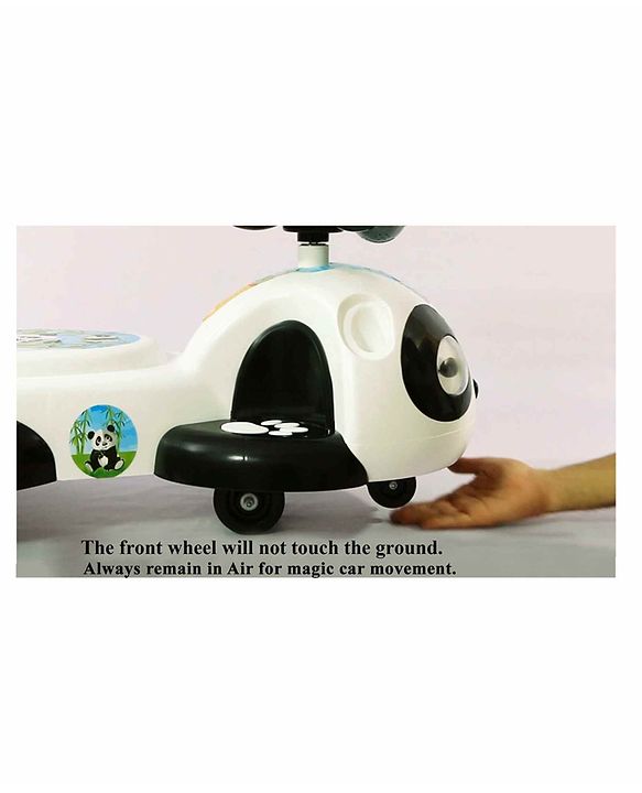 Babyhug Panda Gyro-Swing Car With Steering Wheel - Black & White