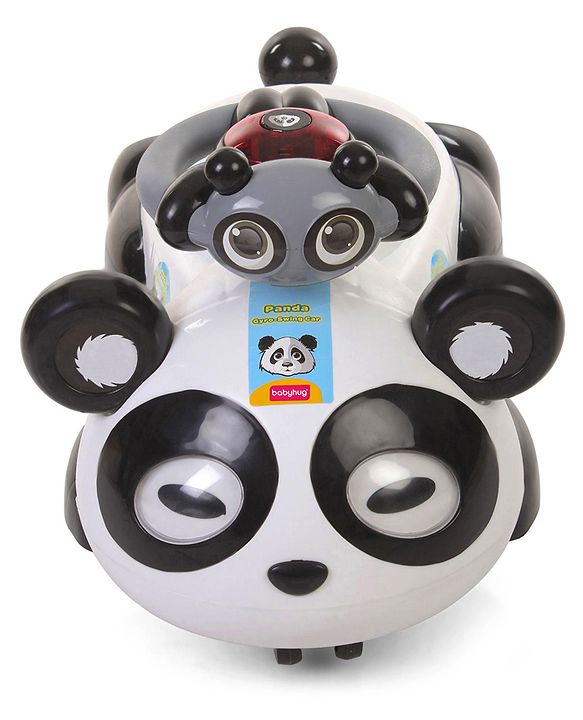Babyhug Panda Gyro-Swing Car With Steering Wheel - Black & White