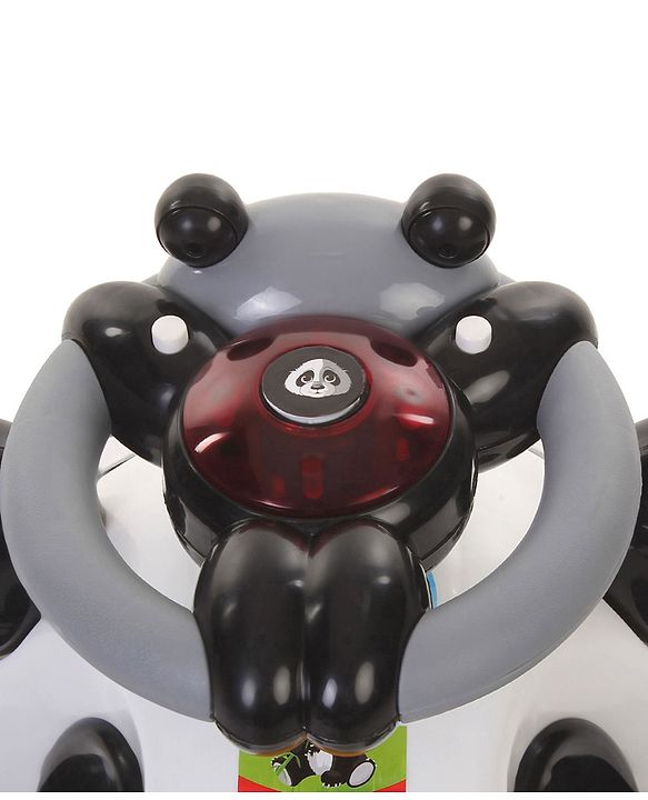 Babyhug Panda Gyro-Swing Car With Steering Wheel - Black & White