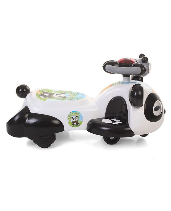 Babyhug Panda Gyro-Swing Car With Steering Wheel - Black & White