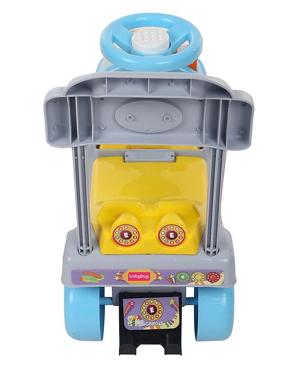 Babyhug Fun N Learn Ride-On With Storage Space & High Backrest - Yellow And Blue