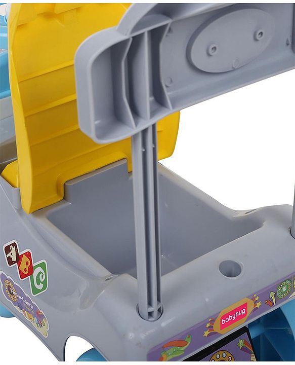 Babyhug Fun N Learn Ride-On With Storage Space & High Backrest - Yellow And Blue