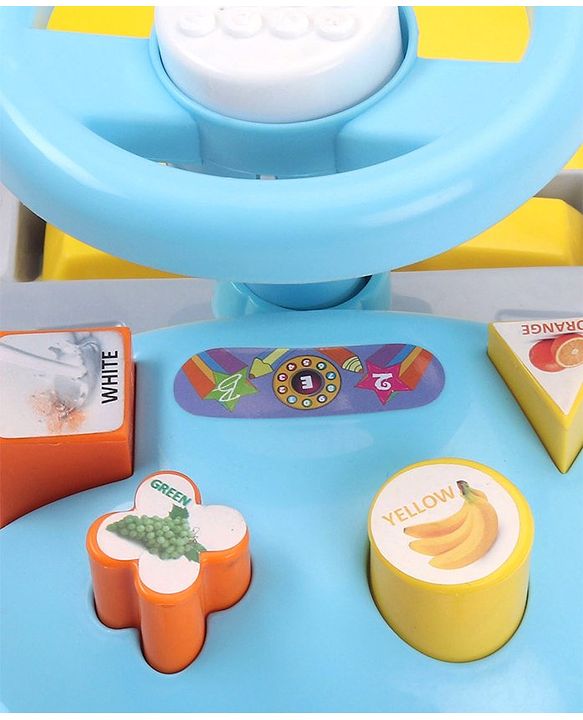 Babyhug Fun N Learn Ride-On With Storage Space & High Backrest - Yellow And Blue