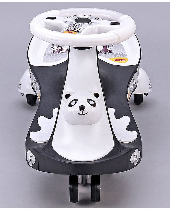 Babyhug Baby Panda Gyro Swing Car With Steering Wheel - Black & White