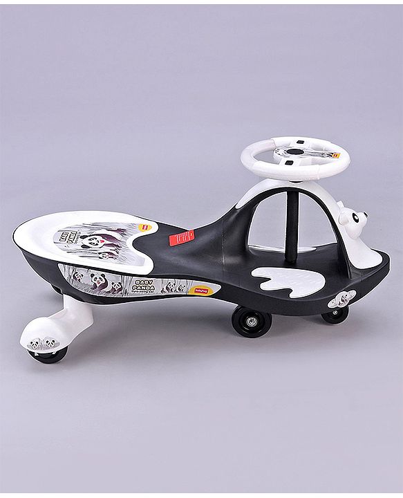 Babyhug Baby Panda Gyro Swing Car With Steering Wheel - Black & White
