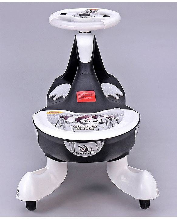 Babyhug Baby Panda Gyro Swing Car With Steering Wheel - Black & White