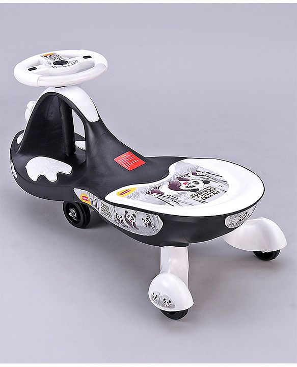 Babyhug Baby Panda Gyro Swing Car With Steering Wheel - Black & White