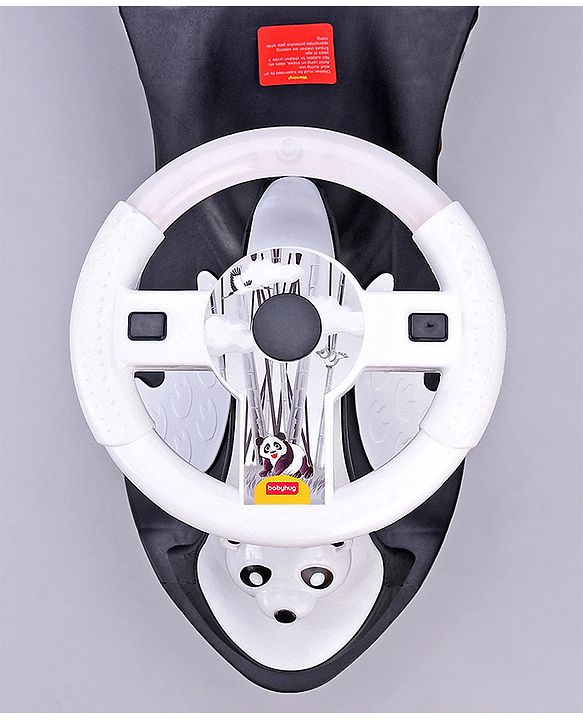 Babyhug Baby Panda Gyro Swing Car With Steering Wheel - Black & White