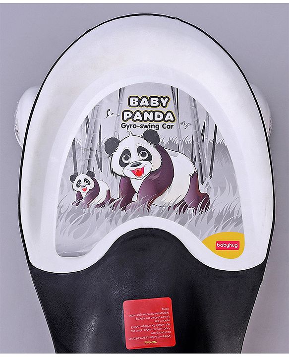 Babyhug Baby Panda Gyro Swing Car With Steering Wheel - Black & White