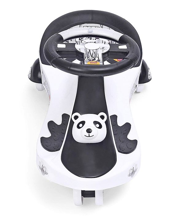 Babyhug Baby Panda Gyro Swing Car With Steering Wheel - Black & White