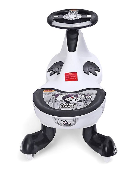 Babyhug Baby Panda Gyro Swing Car With Steering Wheel - Black & White