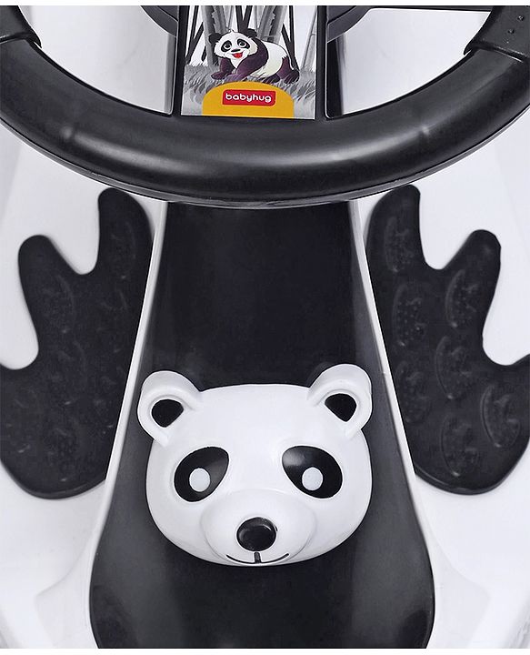 Babyhug Baby Panda Gyro Swing Car With Steering Wheel - Black & White