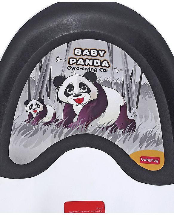 Babyhug Baby Panda Gyro Swing Car With Steering Wheel - Black & White