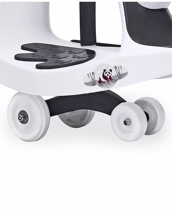 Babyhug Baby Panda Gyro Swing Car With Steering Wheel - Black & White