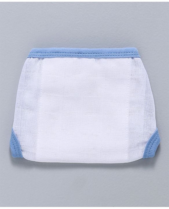 Babyhug 100% Cotton Nappy Set Small Pack Of 5 - Blue And White