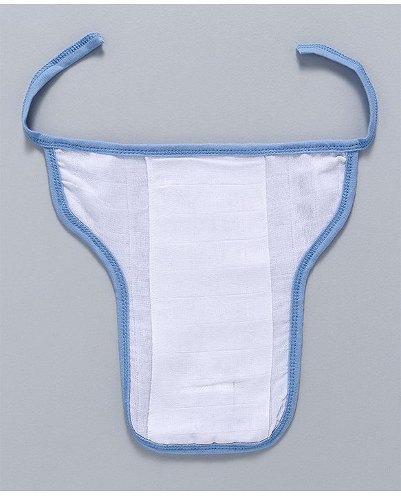 Babyhug 100% Cotton Nappy Set Small Pack Of 5 - Blue And White