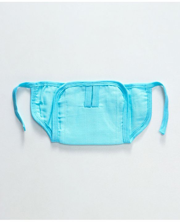 Babyhug Muslin Cloth Nappy Set of 5 Large - Aqua - Large Blue