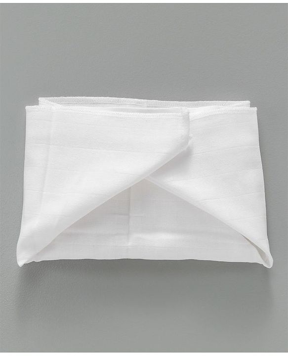 Babyhug Cotton Cloth Nappy Set of 5 Small - White