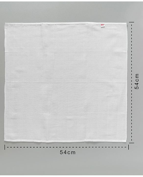 Babyhug Cotton Cloth Nappy Set of 5 Small - White