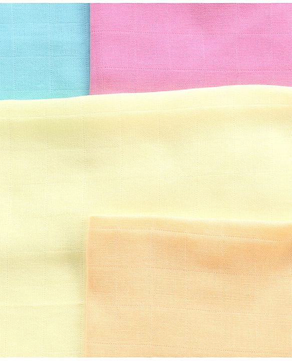 Babyhug Square Cotton Muslin Nappy Set Small Pack Of 5 (Color May Vary)