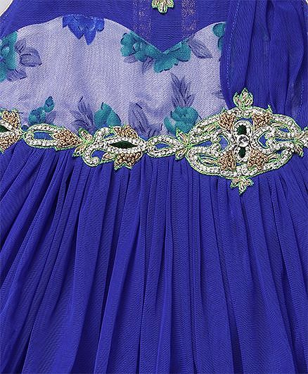 Babyhug Sleeveless Kurti Churidar With Dupatta - Blue